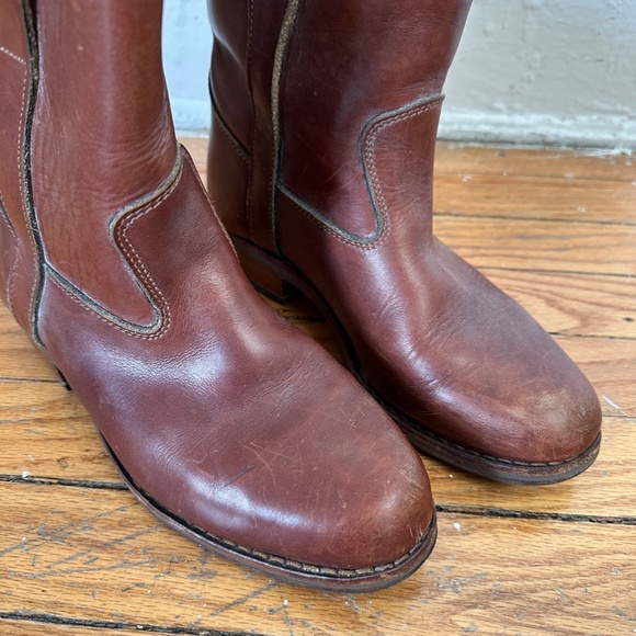 Great tan leather riding boots La Gardiane size 7.5 medium high - Picture 8 of 13